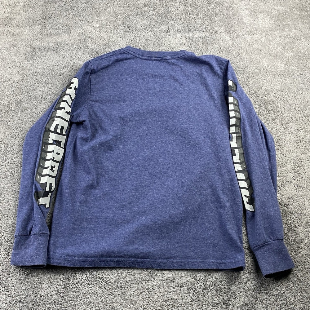 Minecraft Creeper Enderman Ghast Characters Boys Medium 10/12 Blue Long Sleeve - Picture 11 of 13